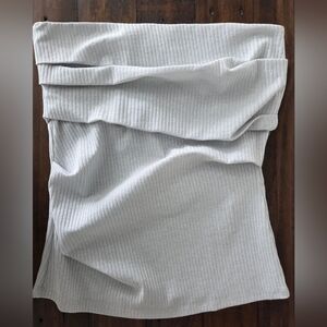 Zara Light Gray Ribbed Knit Tube Top